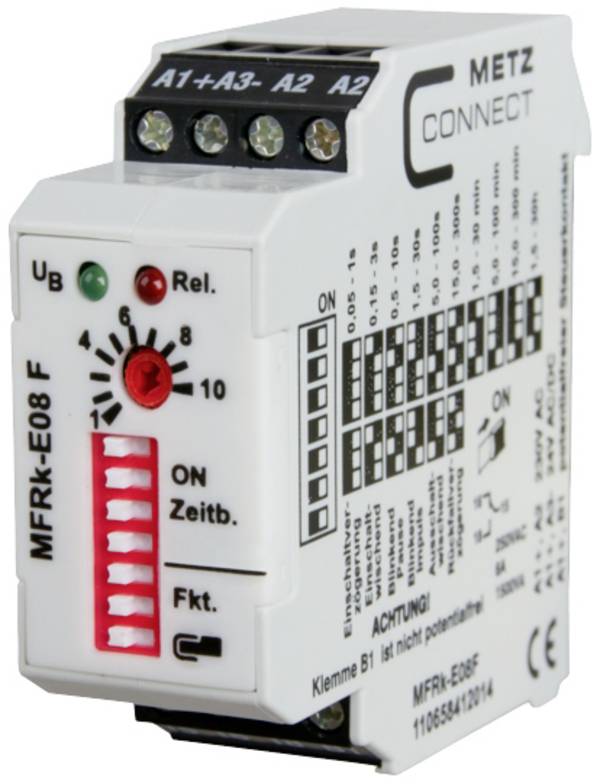 Metz Connect 110658412014 MFRk-E08 F Zeitrelais Multifunktional 230 V/AC 1 St. Zeitbereich: 0.05 s - 30 h 1 Wechsler Piece