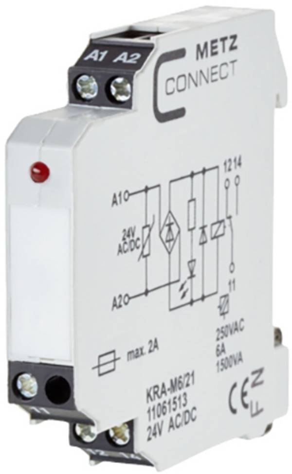 Koppelbaustein 24, 24 V/AC, V/DC (max) 1 Wechsler Metz Connect 11061513 Piece 1 St.