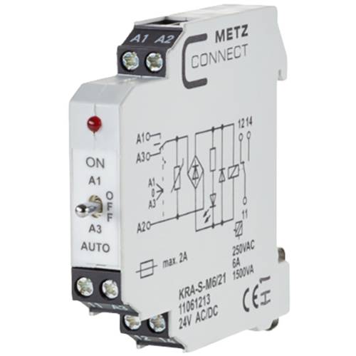 Thumbnail - Koppelbaustein 24, 24 V/AC, V/DC (max) 1 Wechsler Metz Connect 11061213 1 St.