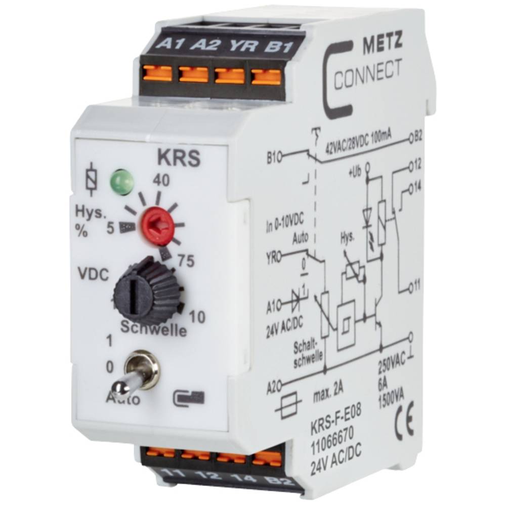 Metz Connect 11066670 Drempelwaardeschakelaar 24, 24 V-AC, V-DC (max) 1x wisselcontact 1 stuk(s)