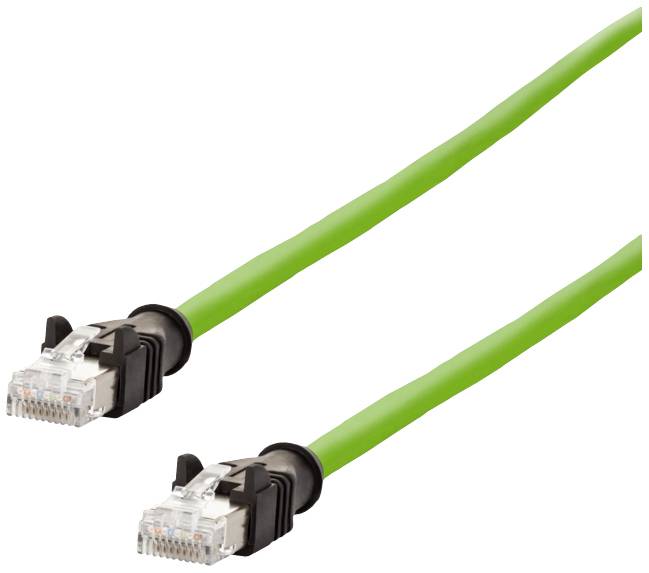 Metz Connect 142M2X55100 RJ45 Netzwerkkabel, Patchkabel CAT 6a S/FTP 10.00 m Grün PUR-Mantel, Säurebeständig, Ozonbestän...