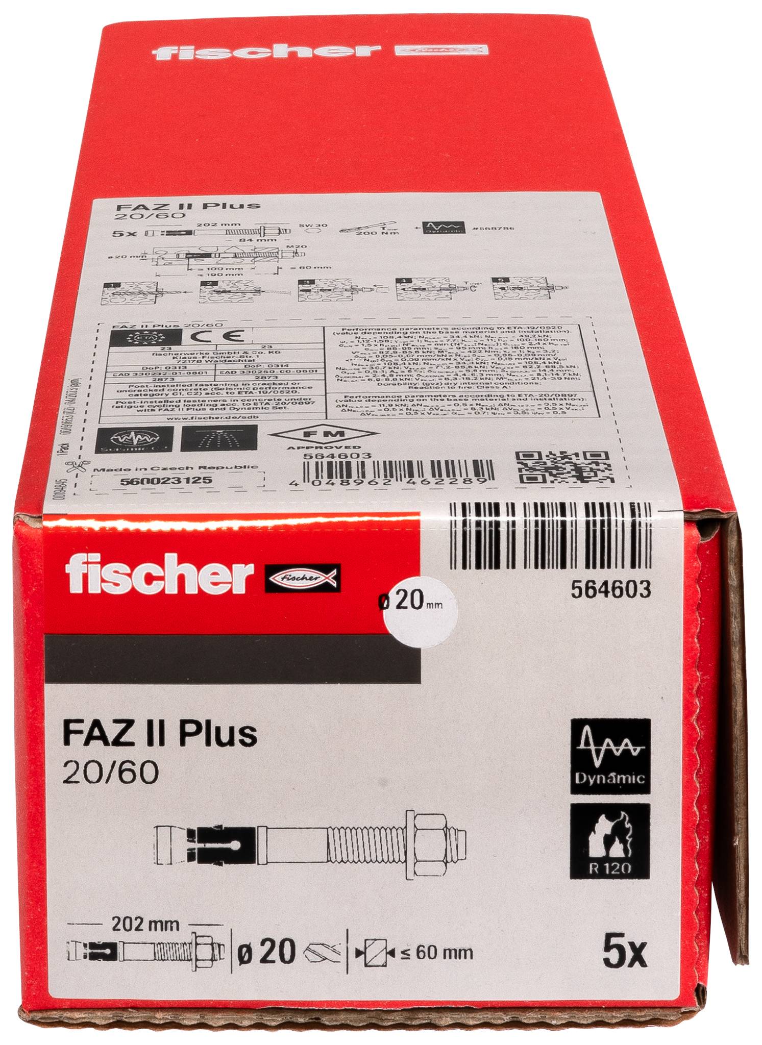 Fischer 564603 FAZ II Plus 20/60 Bolzenanker 202 mm 20 mm 5 St.-2