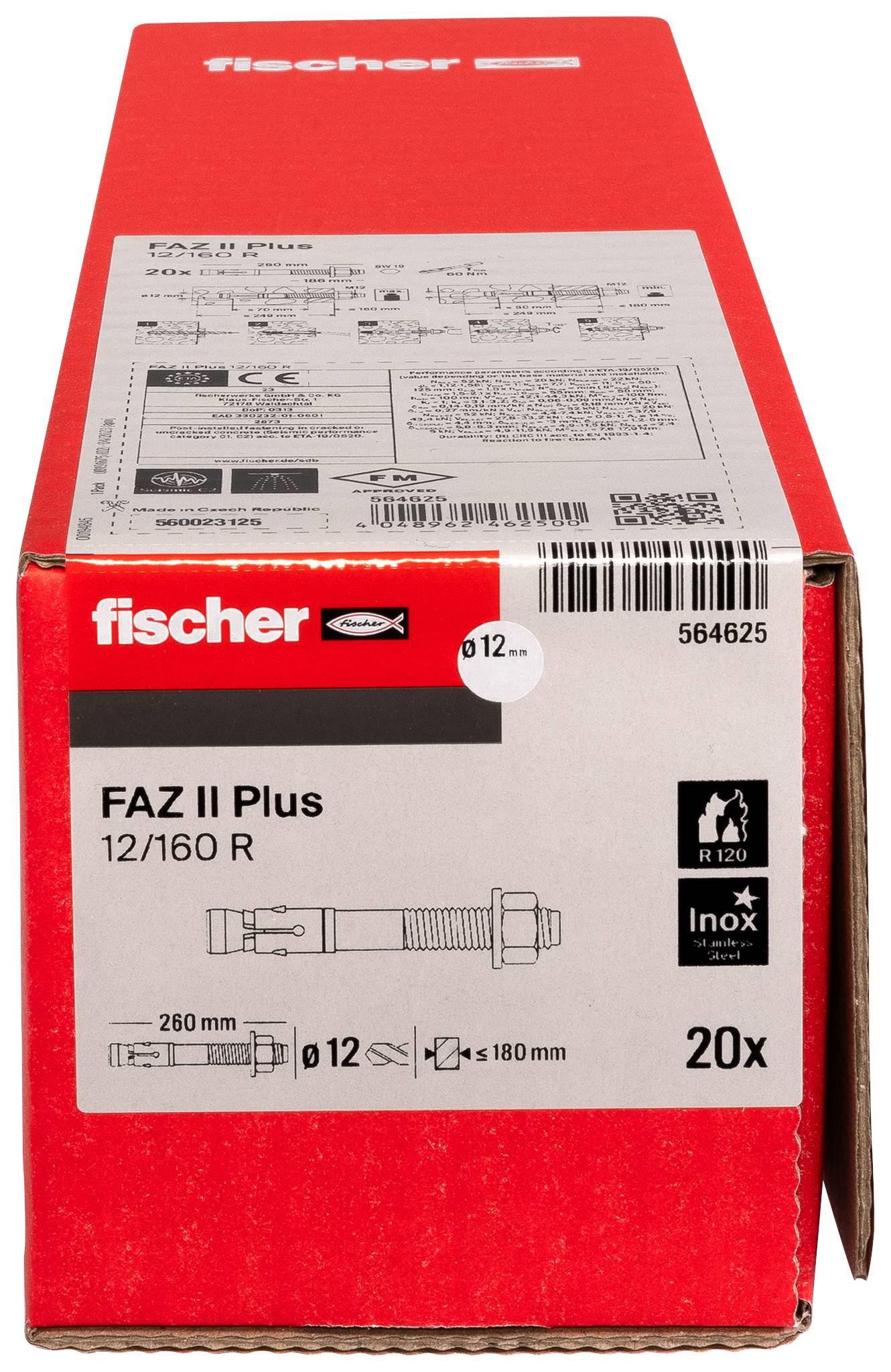 Fischer 564625 FAZ II Plus 12/160 R Bolzenanker 260 mm 12 mm 20 St.-2
