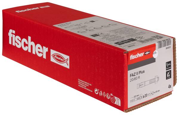 Fischer 564632 FAZ II Plus 20/60 R Bolzenanker 202 mm 20 mm 4 St.