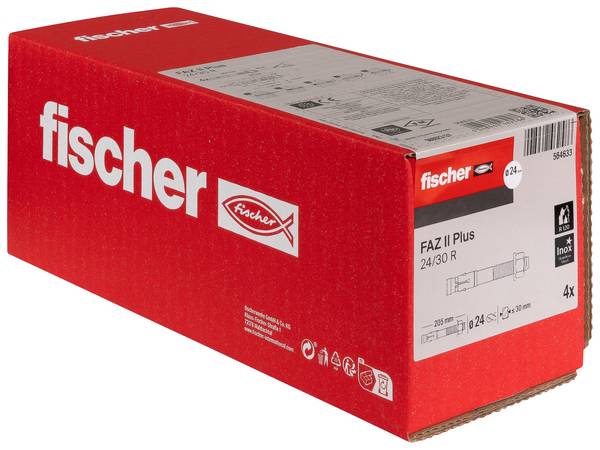 Fischer 564633 FAZ II Plus 24/30 R Bolzenanker 205 mm 24 mm 4 St.
