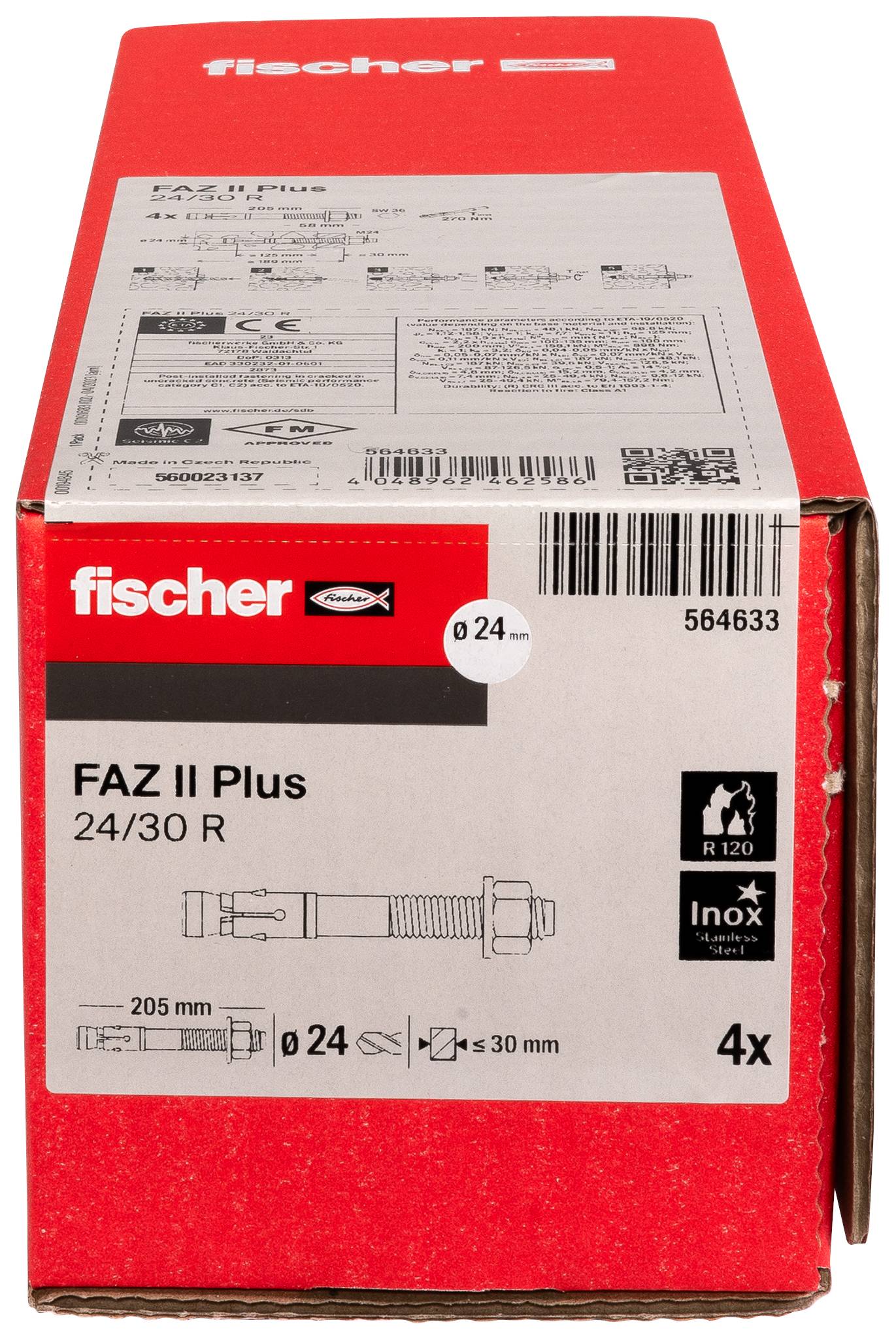 Fischer 564633 FAZ II Plus 24/30 R Bolzenanker 205 mm 24 mm 4 St.-2