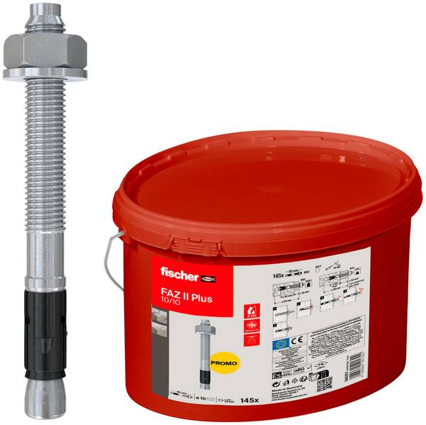 Fischer 568857 FAZ II Plus 10/10 Eimer (145) Bolzenanker 95 mm 10 mm 145 St.