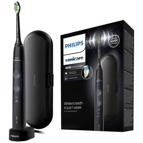 Philips Bodycare Sonicare ProtectiveClean 4500 HX6830/53 Elektrische Zahnbürste Schallzahnbürste Schwarz