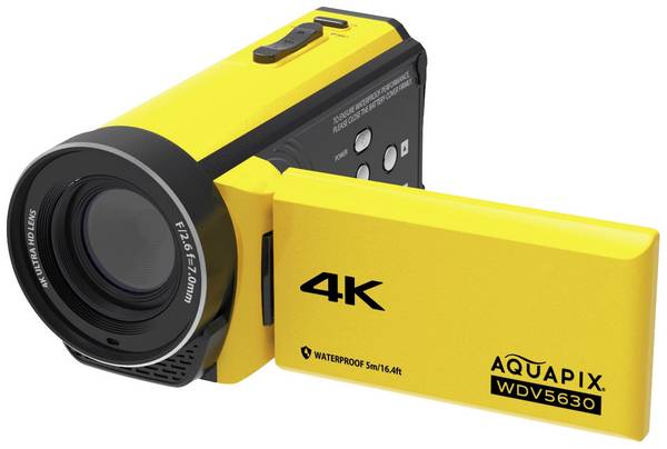 Aquapix WDV5630 Yellow Camcorder 7.6 cm 3 Zoll 13 Megapixel  Gelb