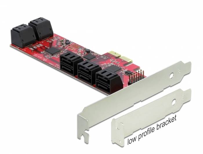 DeLOCK PCIe SATA 6Gb/s 10x intern Low Profile