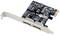 'PCIe-Erweiterungskarte mit zwei SATA-Ports und elektronischen Bauteilen. Wird zur Erweiterung der Anschlussmöglichkeiten eines Computers verwendet.'