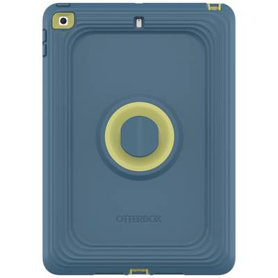 Blaues Otterbox iPad-Case mit gelbem Kreis in der Mitte, robuster Schutz.