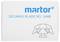 Karton mit blauem Logo 'martor' und Text 'SECUMAX BLADE NO. 3448'. Darunter eine einfache Zeichnung eines Sicherheitsmessers.