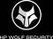 Logo von HP Wolf Security, zeigt stilisierten Wolfskopf in einem Kreis auf schwarzem Hintergrund. Text 'HP WOLF SECURITY' darunter.
