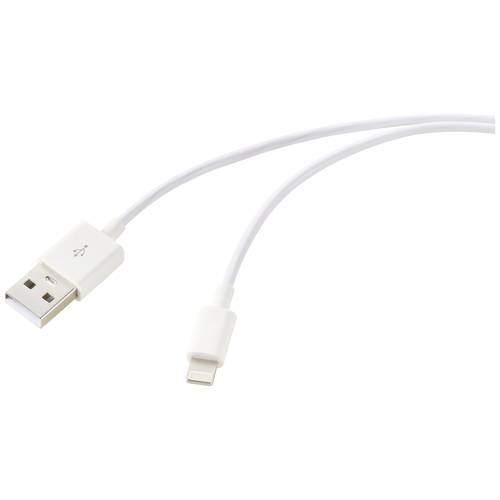 Renkforce USB-Kabel USB 2.0 USB-A Stecker, Apple Lightning Stecker 3.00 m Weiß (frosted) RF-5724088