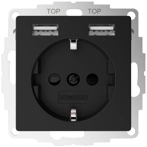 2USB 2U-449634 Unterputz-Dose Schwarz (matt)