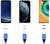 Drei Smartphones mit unterschiedlichen Ladeanschlüssen: links Micro-USB, Mitte Lightning, rechts USB-C.