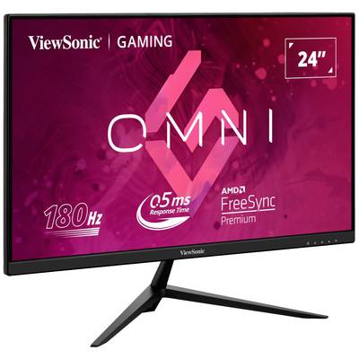 Ein 24-Zoll-Gaming-Monitor von ViewSonic mit 180 Hz, 0,5 ms Reaktionszeit und AMD FreeSync Premium.