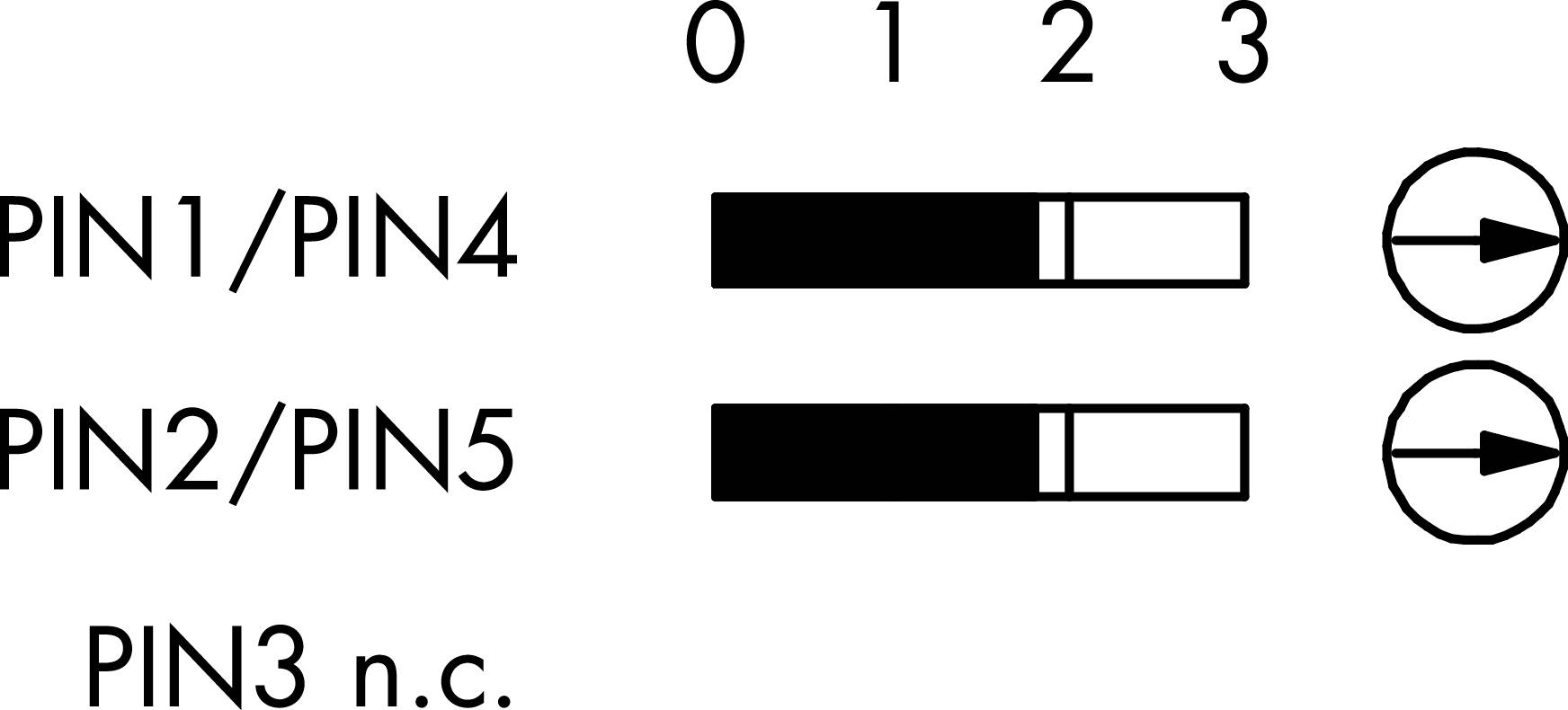 Diagramm zeigt Symbol eines Widerstandsnetzwerks mit zwei Dioden! 'PIN1/PIN4' und 'PIN2/PIN5' haben Diodenverbindung; 'PIN3 n.c.'