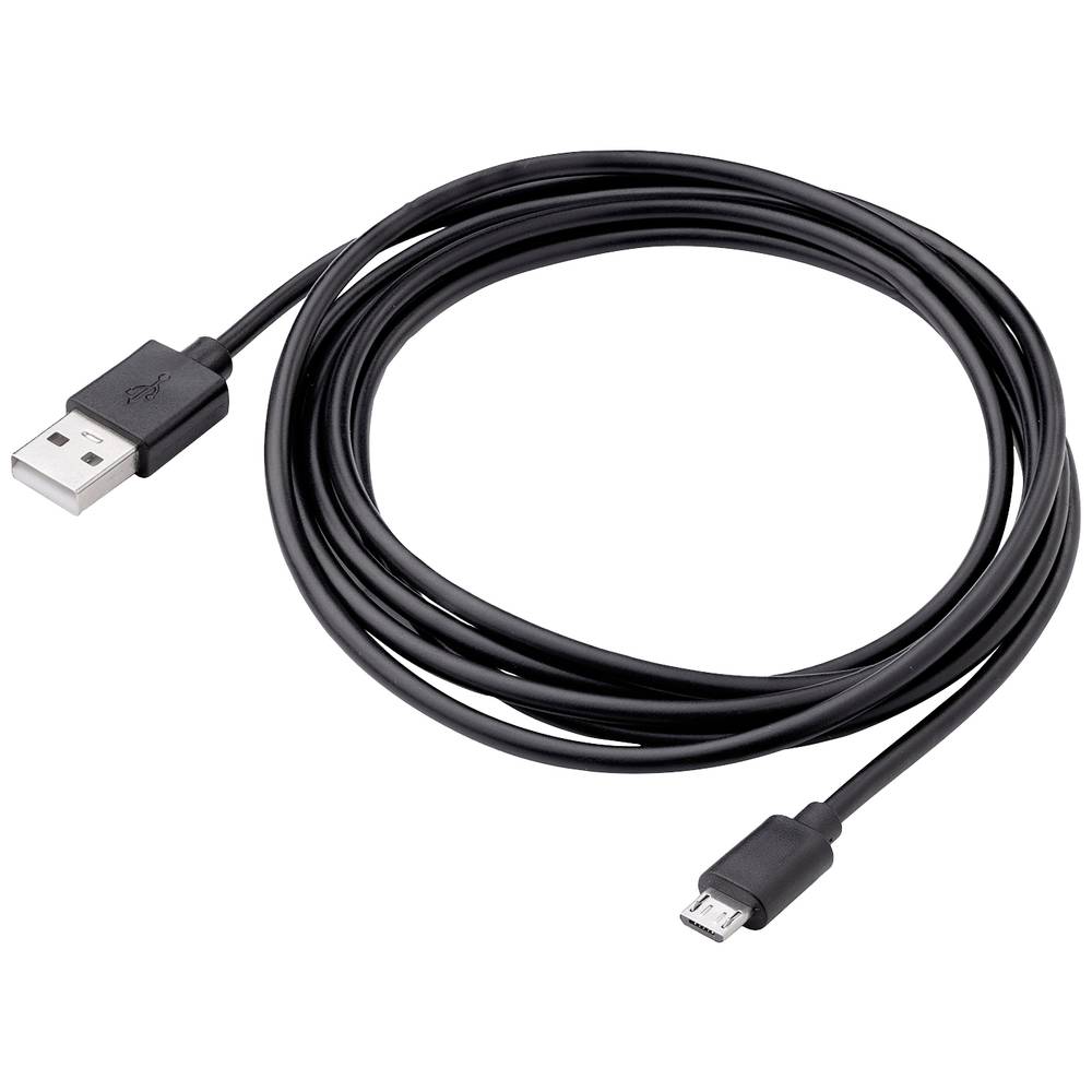 Akyga USB-kabel USB-A stekker, USB-micro-B stekker 1.80 m Zwart AK-USB-01
