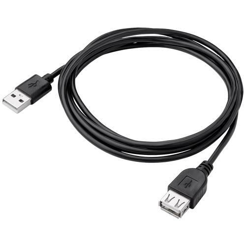 Akyga USB-Kabel USB-A Stecker, USB-A Buchse 1.80 m Schwarz AK-USB-07