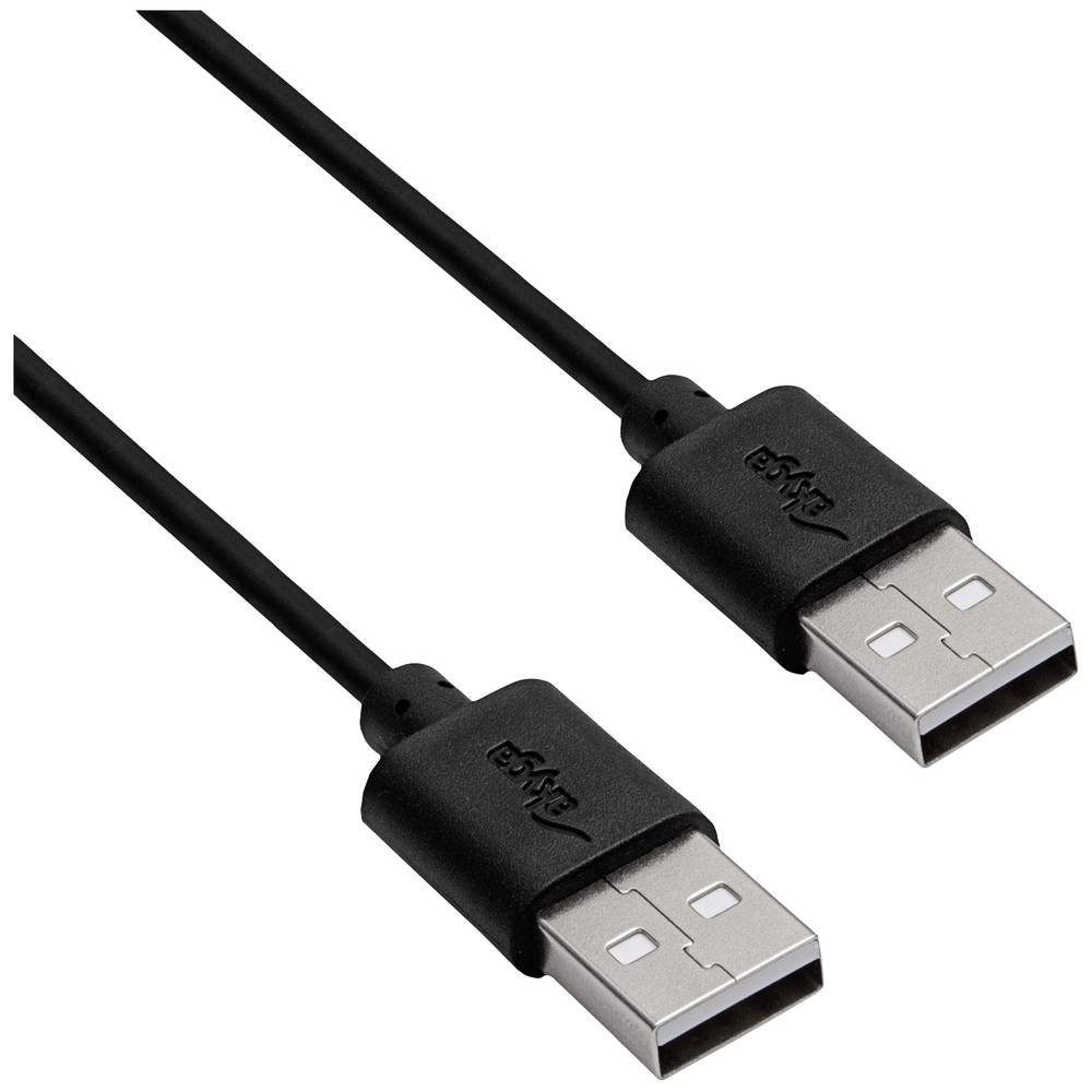 Akyga USB-kabel USB-A stekker, USB-A stekker 1.8 m Zwart AK-USB-11