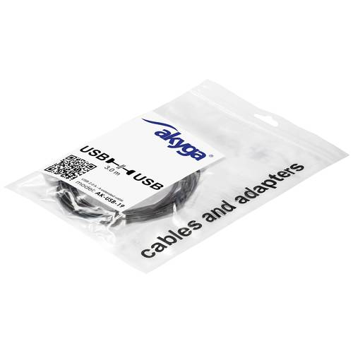 Akyga USB-Kabel USB-A Stecker, USB-A Buchse 3.00 m Schwarz AK-USB-19