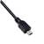 Ein schwarzes Kabel mit einem Mini-USB-Stecker für Datenverbindungen oder Aufladung.