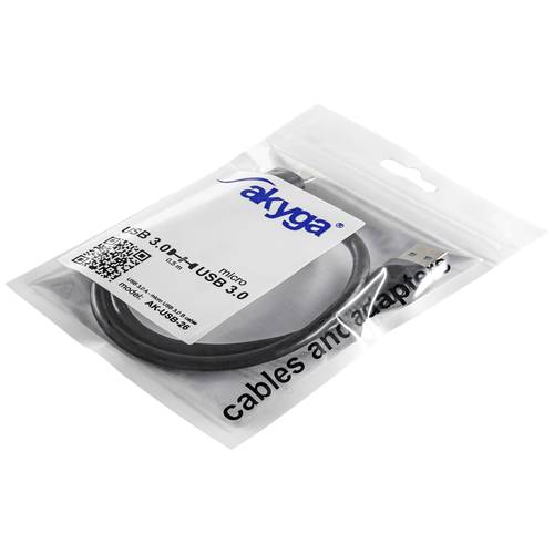 Akyga USB-Kabel USB-A Stecker, USB-Micro-B 3.0 Stecker 0.50 m Schwarz AK-USB-26