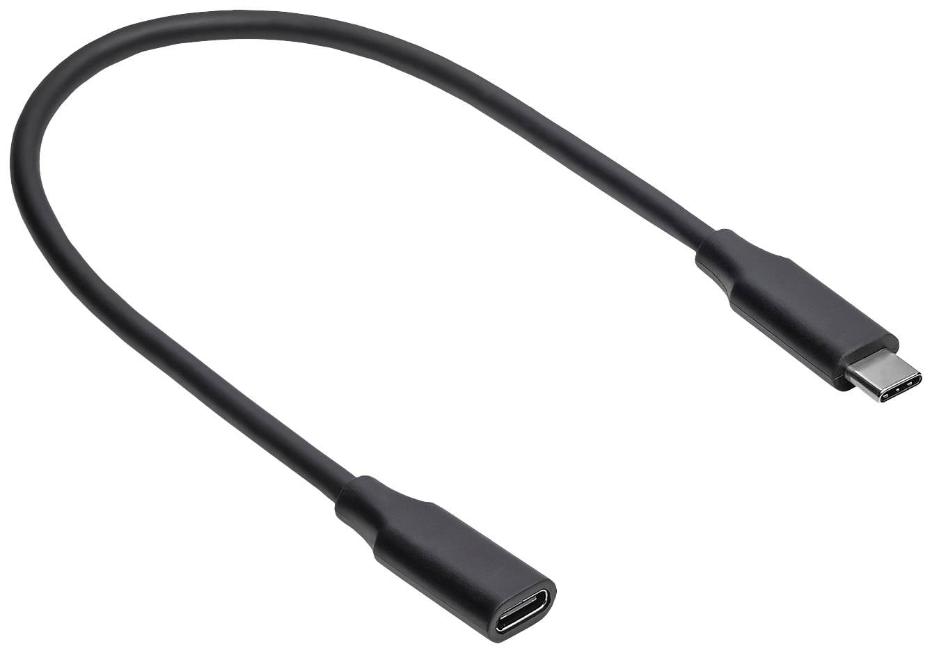 Akyga USB-Kabel USB 3.2 Gen2 USB-C® Stecker, USB-C® Buchse 0.30 m Schwarz mit Verlängerungskabel AK-USB-32