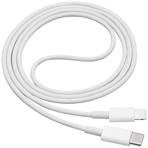 Akyga USB-Kabel USB-C® Stecker, Apple Lightning Stecker 1.00 m Weiß AK-USB-35