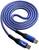 Ein blaues USB-C-Kabel mit geflochtenem Design, einer Länge von 2 Metern, geeignet für schnelles Aufladen und Datenübertragung.