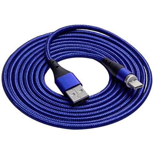 Akyga USB-Kabel USB-A Stecker, USB-C® Stecker 2.00 m Blau AK-USB-43