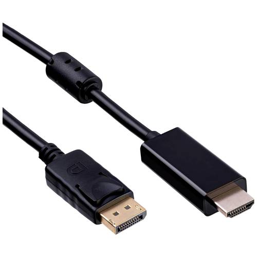 Akyga Anschlusskabel DisplayPort Stecker, HDMI-A Stecker 1.8 m Schwarz AK-AV-05 HDMI-Kabel