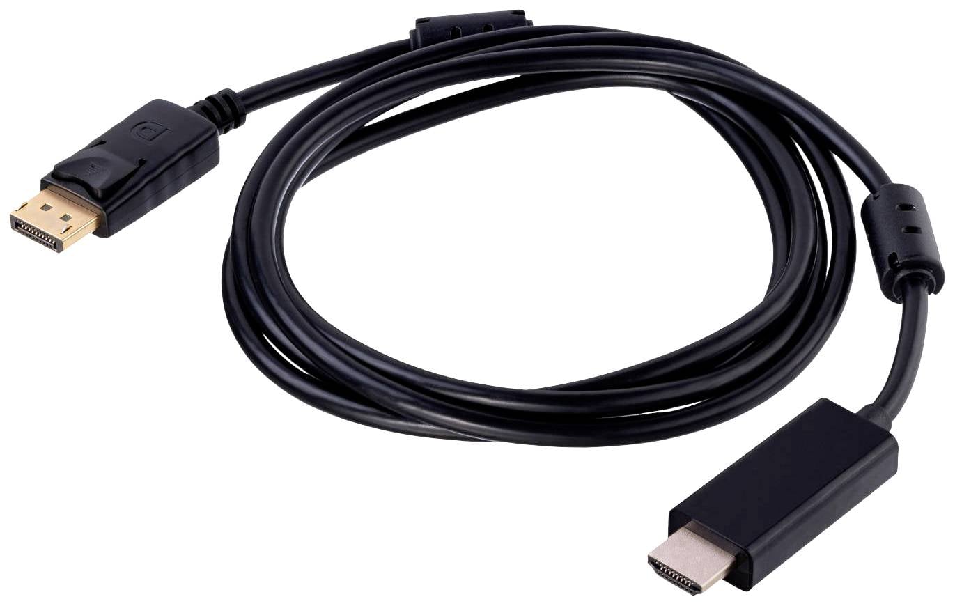 Ein schwarzes HDMI-Kabel mit zwei Anschlüssen, genutzt zur Verbindung von Geräten für Audio- und Videoübertragung.