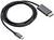 Ein schwarzes USB-C-auf-DisplayPort-Kabel liegt aufgewickelt.