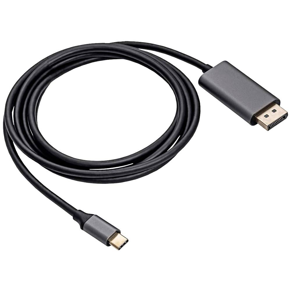 Akyga Aansluitkabel USB-C stekker, DisplayPort stekker 1.8 m Zwart AK-AV-16 USB-C-kabel