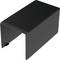 Schwarz lackiertes Metallteil in L-Form, kann als Abdeckung oder Halterung verwendet werden.