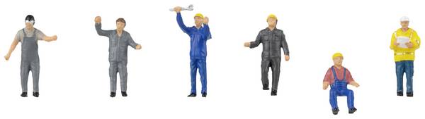 Faller H0  Industriemechaniker und Arbeiter Bemalt, Stehend, Sitzend