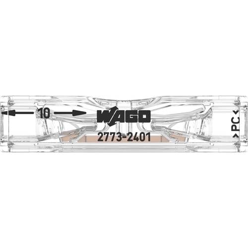 WAGO 2773-2401 2773-2401 Durchgangsklemme flexibel: - starr: 0.75-4 mm² Polzahl: 1 1 St. Transparent