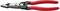 Eine rote Kombizange der Marke Knipex mit schwarzen Griffen und verschiedenen Schneide- und Greiffunktionen.