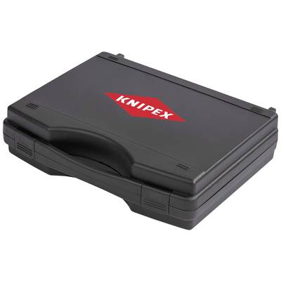 Schwarzer Werkzeugkoffer mit dem roten Schriftzug 'KNIPEX' auf dem Deckel.
