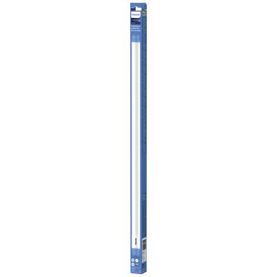 'Philips LED Tube', energiesparende Leuchtstoffröhre in einer blauen Verpackung. Geeignet für Büroumgebung, spart Strom und ist langlebig.