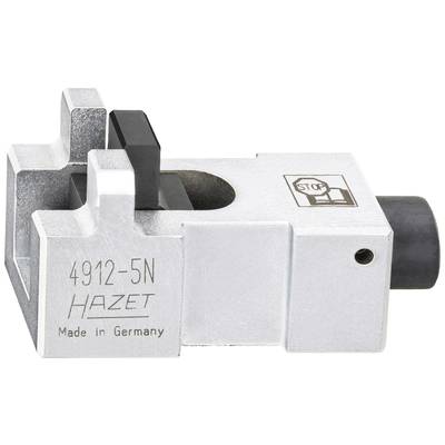 Ein silbernes Werkzeug mit der Aufschrift '4912-5N HAZET Made in Germany'. Es hat eine quadratische Form und einen Stopp-Schriftzug.