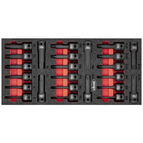 Thumbnail - Vigor Schlagschrauber-Steckschlüsseleinsatz-Set 1/2 (12.5 mm) 24teilig V5603