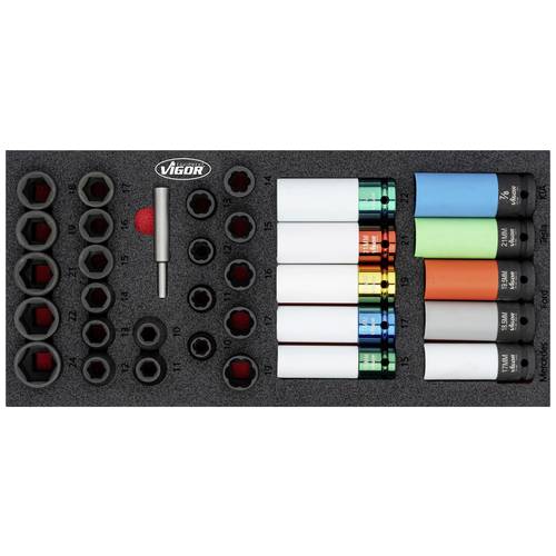 Vigor Steckschlüsseleinsatz-Set 1/2 (12.5 mm) 33teilig V7324