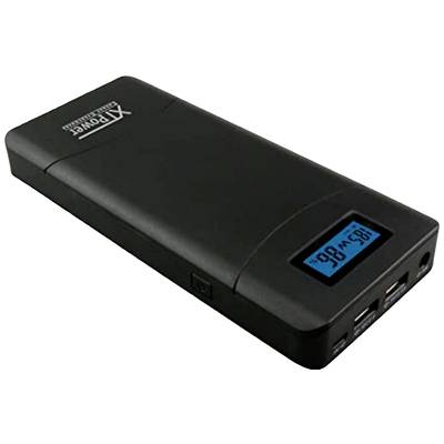 Schwarze Powerbank mit Display, zeigt '185 W, 88% Ladung'. Zwei USB-Anschlüsse rechts, schlankes rechteckiges Design.