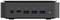 Kompakte schwarze Computerbox mit mehreren USB-Anschlüssen, 3,5-mm-Kopfhöreranschluss, USB-C-Anschluss und Netzschalter.