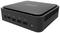 Ein schwarzer Mini-PC von Gigabyte mit mehreren USB-Anschlüssen, einer 3,5-mm-Audio-Buchse und einem Netzschalter auf der Vorderseite.
