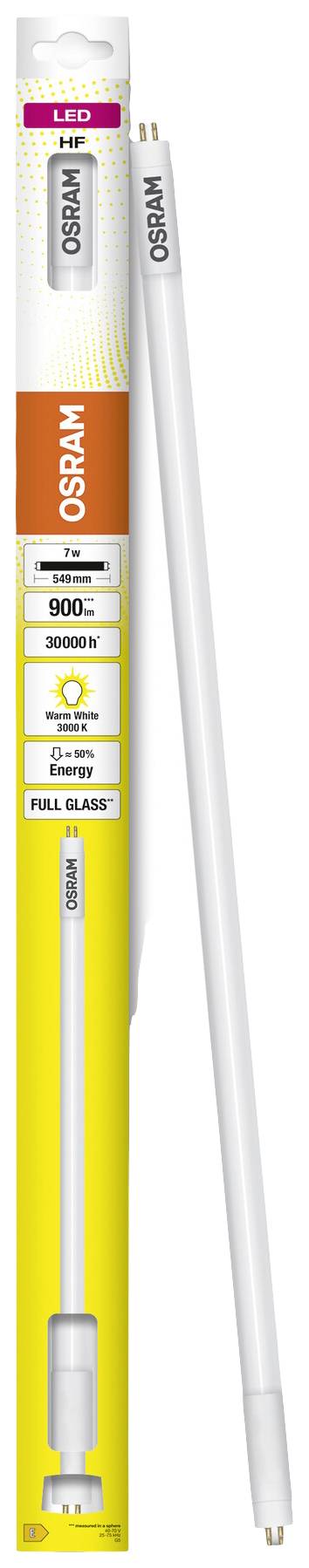 LED-Leuchtstoffröhre der Marke, Länge 900 mm, Lichtfarbe 3000K warmweiß, 50.000 Stunden Lebensdauer, 8,9 W Leistung, Ersatz für 18 W.